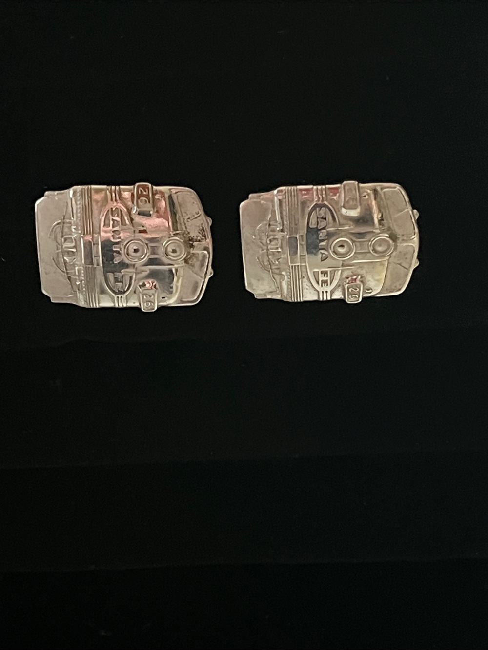 Vintage Santa Fe 26 Locomotive  Cufflinks has Patent # For a lover of Trains